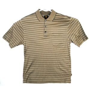 Trump Golf Brown Striped Polo Shirt Mens‎ Size Medium M